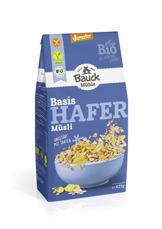 Bauck Mühle - Hafermüsli Basis glutenfrei Demeter 8 Stück zuBauck Mühle - Hafermüsli Basis glutenfrei Demeter