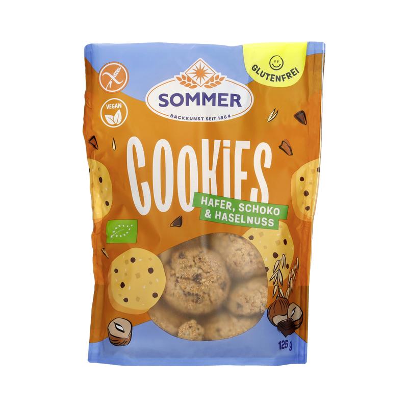 Sommer Bio Cookies Hafer, Schoko & Haselnuss glutenfrei 8 Stück zu 125 g