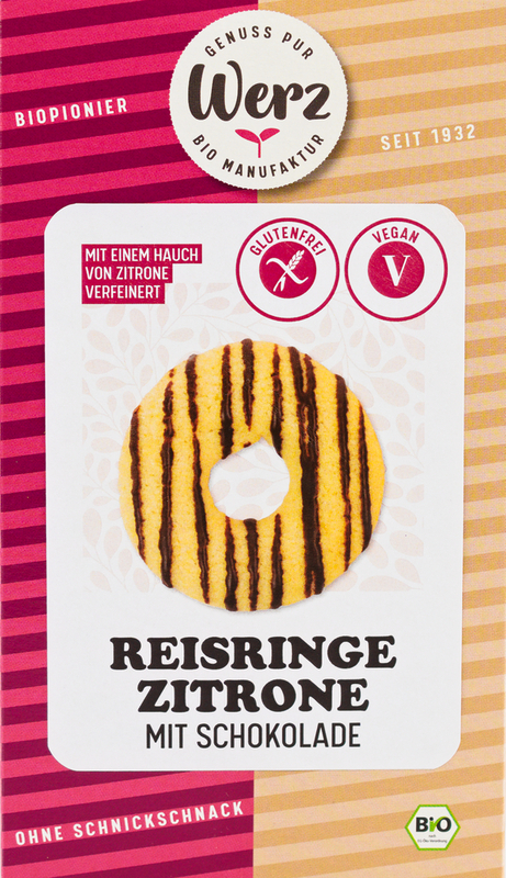 Naturkornmühle Werz - Reis Ringe Zitrone mit Schokolade 6 Stück zu glutenfrei