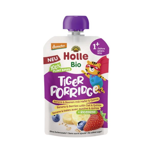 Holle Tiger Porridge - Banane & Beeren mit Hafer & Quino 6 Stück zu 110 g