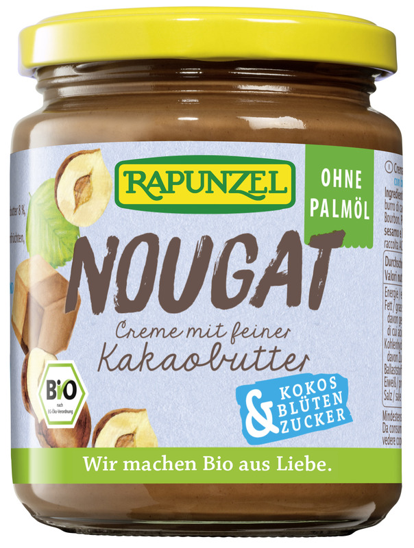 Rapunzel - Nougat-Creme, ohne Palmöl 6 Stück zu mit Kokosblütenzucker