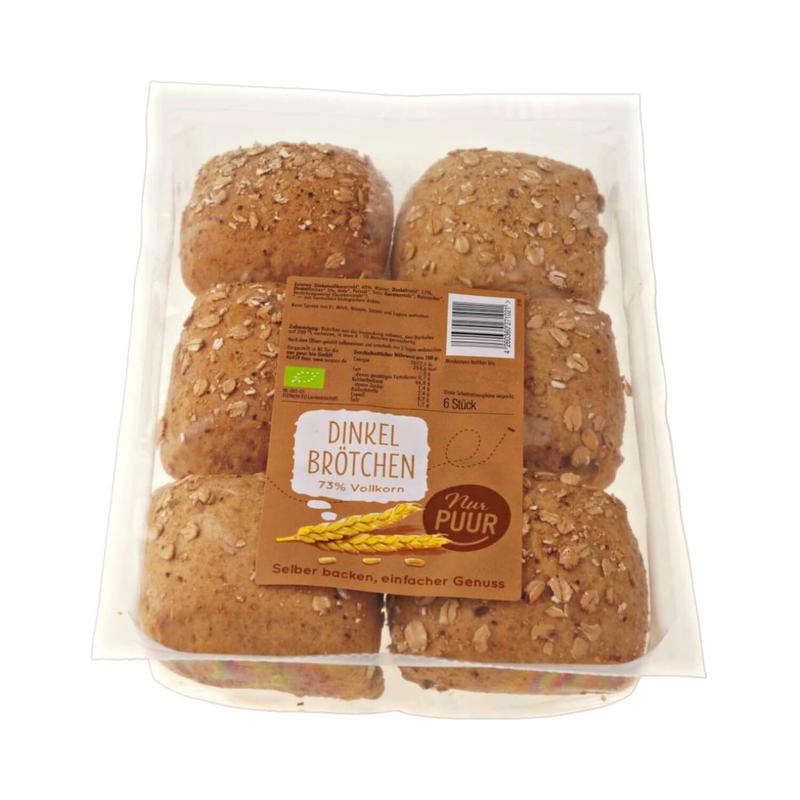 Nur Puur Dinkel Brötchen 73% Vollkorn, 6 Stück 6 Stück zu 300 g