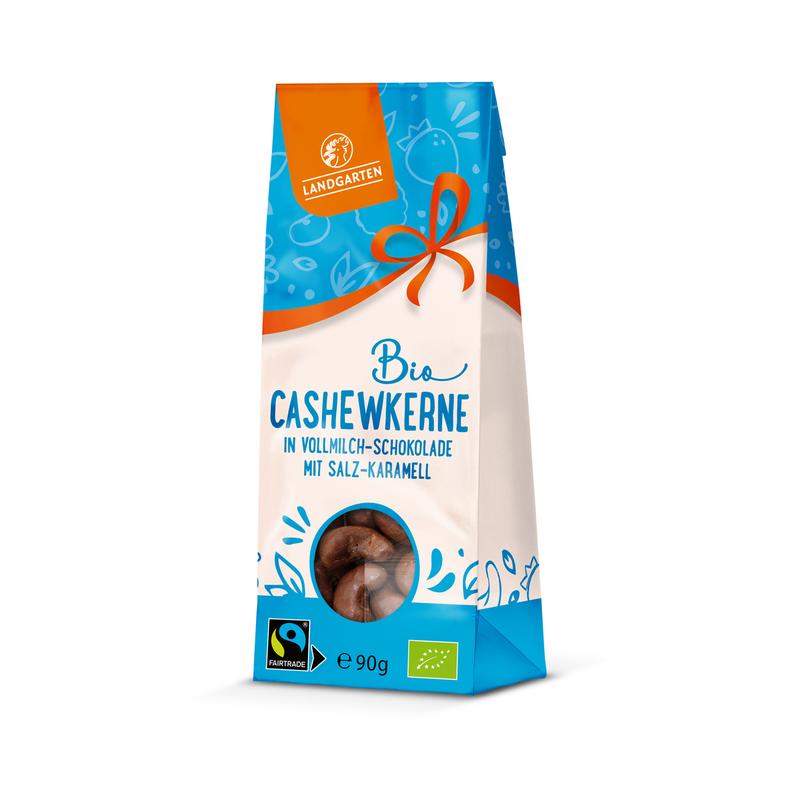 Landgarten Bio Cashew Vollmilch Salz Karamell 5 Stück zu 90 g