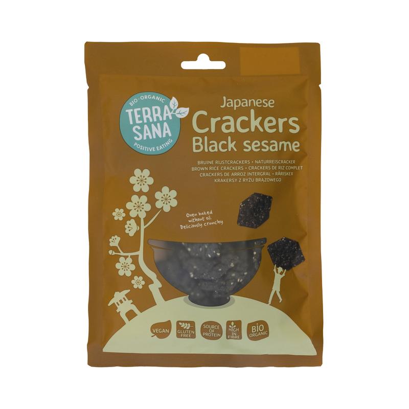TerraSana Naturreiscracker mit schwarzem Sesam 12 Stück zu 60 g