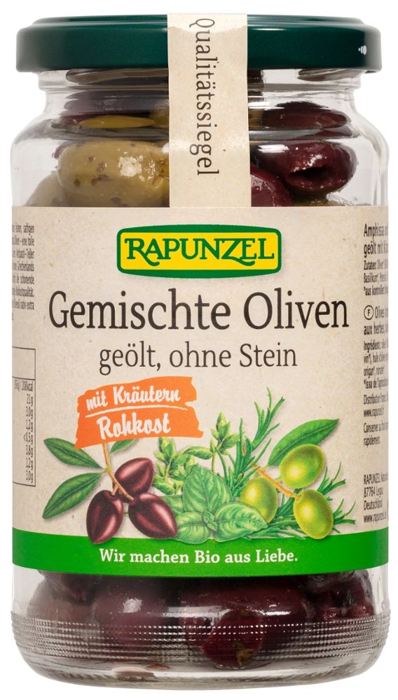 Rapunzel - Gemischte Oliven geölt mit Kräutern