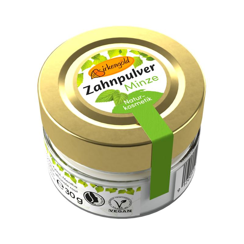Zahnpulver Minze Birkengold