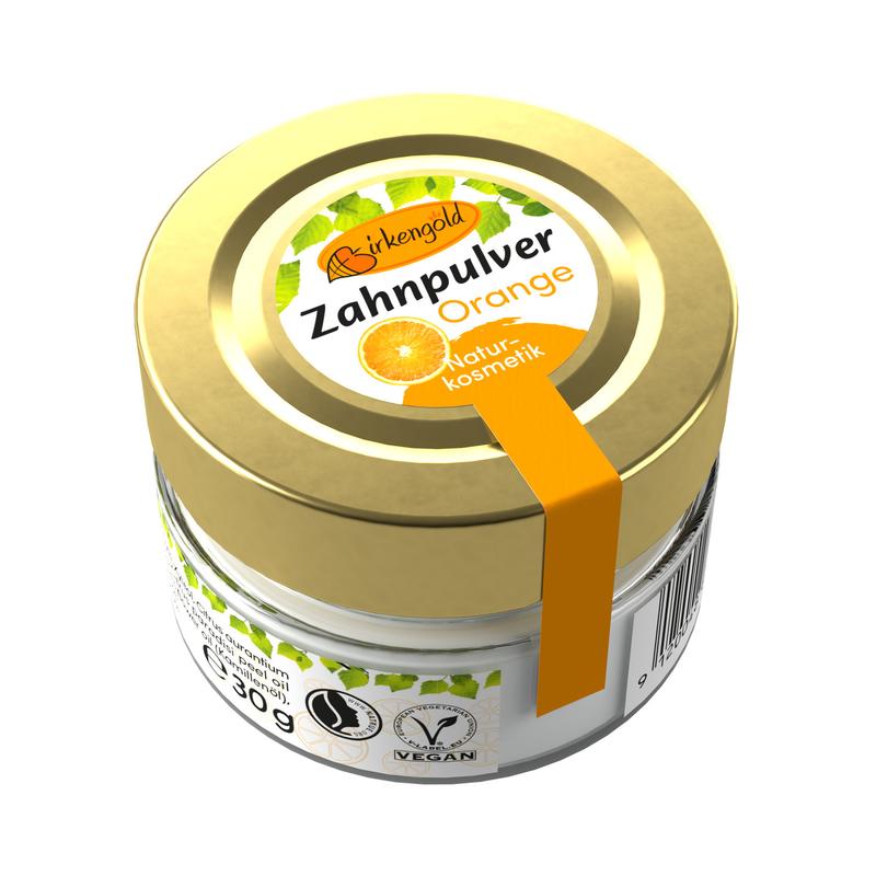 Zahnpulver Orange Kids Birkengold
