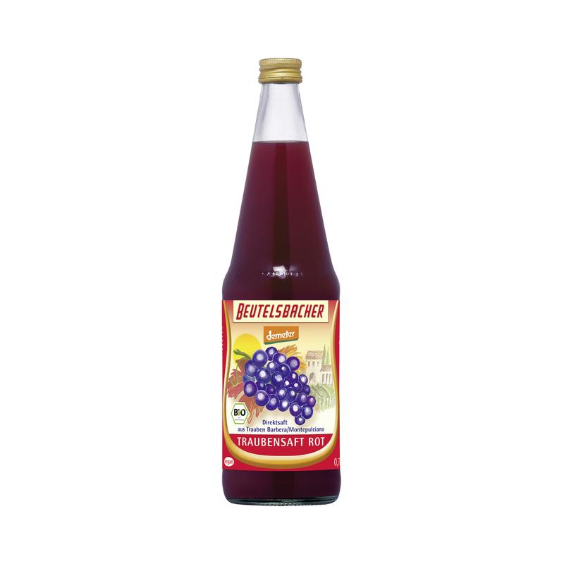 Beutelsbacher - Traubensaft rot 6 Stück zu 700 ml (inkl. Pfand für Flaschen und Kiste)