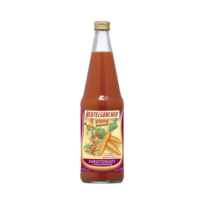 Beutelsbacher - Karotte Sanddorn Saft 6 Stück zu 700 ml (inkl. Pfand für Flaschen und Kiste)