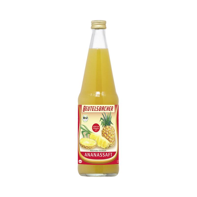 Beutelsbacher - Ananassaft 6 Stück zu 700 ml (inkl. Pfand für Flaschen und Kiste)