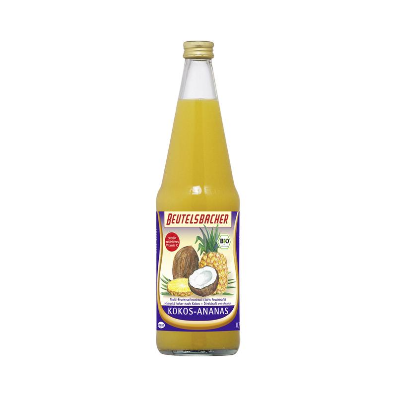 Beutelsbacher - Kokos-Ananas Saft 6 Stück zu 700 ml (inkl. Pfand für Flaschen und Kiste)