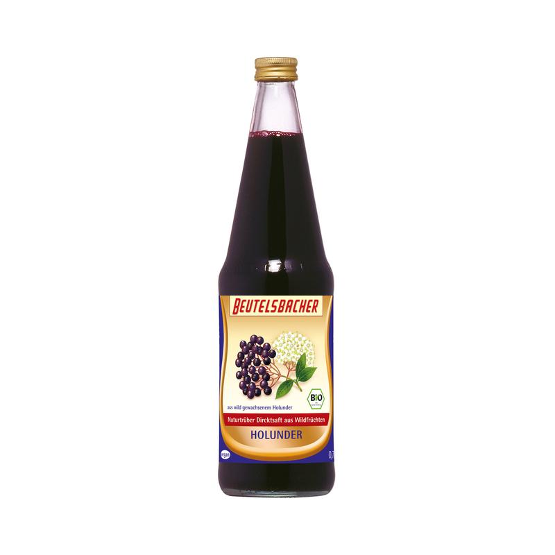 Beutelsbacher - Holundersaft 6 Stück zu 700 ml (inkl. Pfand für Flaschen und Kiste)