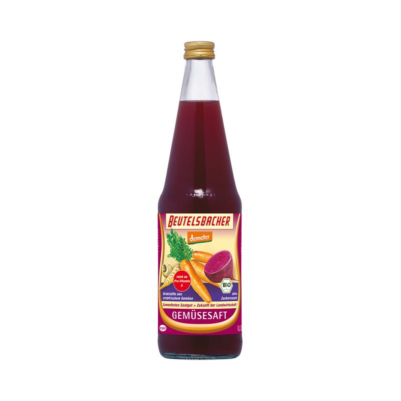 Beutelsbacher - Gemüse-Direktsaft 6 Stück zu 700 ml (inkl. Pfand für Flaschen und Kiste)