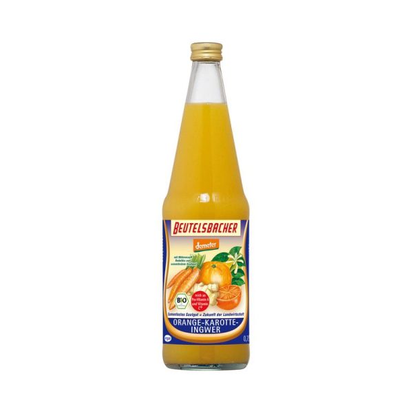 Beutelsbacher - Orange-Karotte-Ingwer Saft 6 Stück zu 750 ml (inkl. Pfand für Flaschen und Kiste)