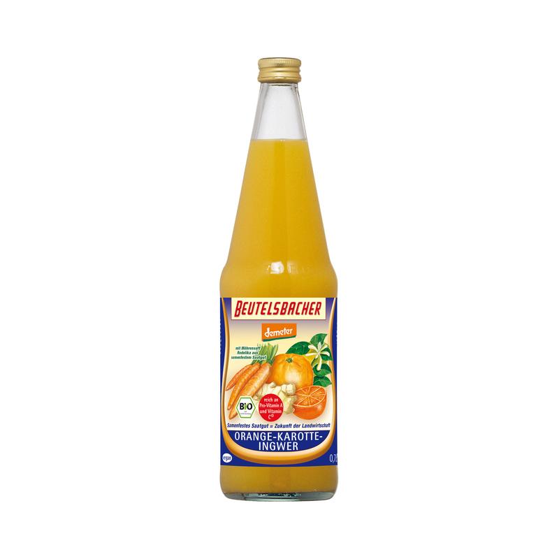 Beutelsbacher - Orange-Karotte-Ingwer Saft 6 Stück zu 750 ml (inkl. Pfand für Flaschen und Kiste)