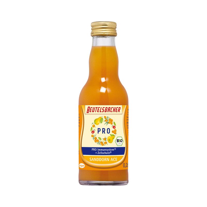 Beutelsbacher - Sanddorn Saft 12 Stück zu 200 ml (Pfandflasche)