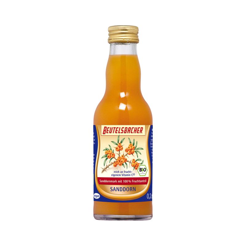 Beutelsbacher - Sanddorn Saft 12 Stück zu 200 ml (inkl. Pfand für Flaschen und Kiste)