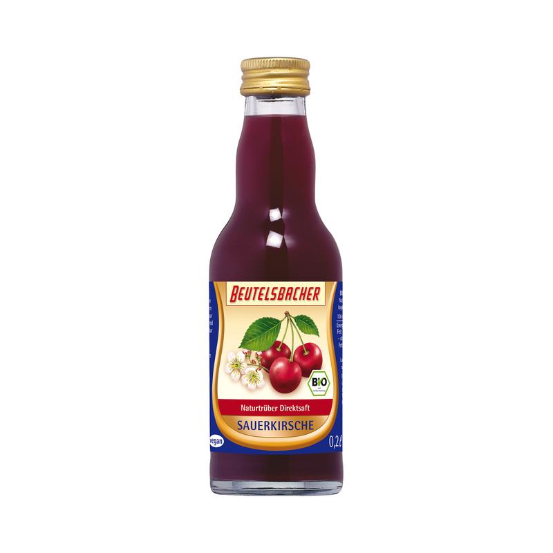 Beutelsbacher - Sauerkirschsaft 12 Stück zu 200 ml (inkl. Pfand für Flaschen und Kiste)