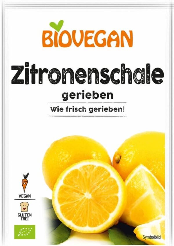 Zitroneschale gerieben Biovegan