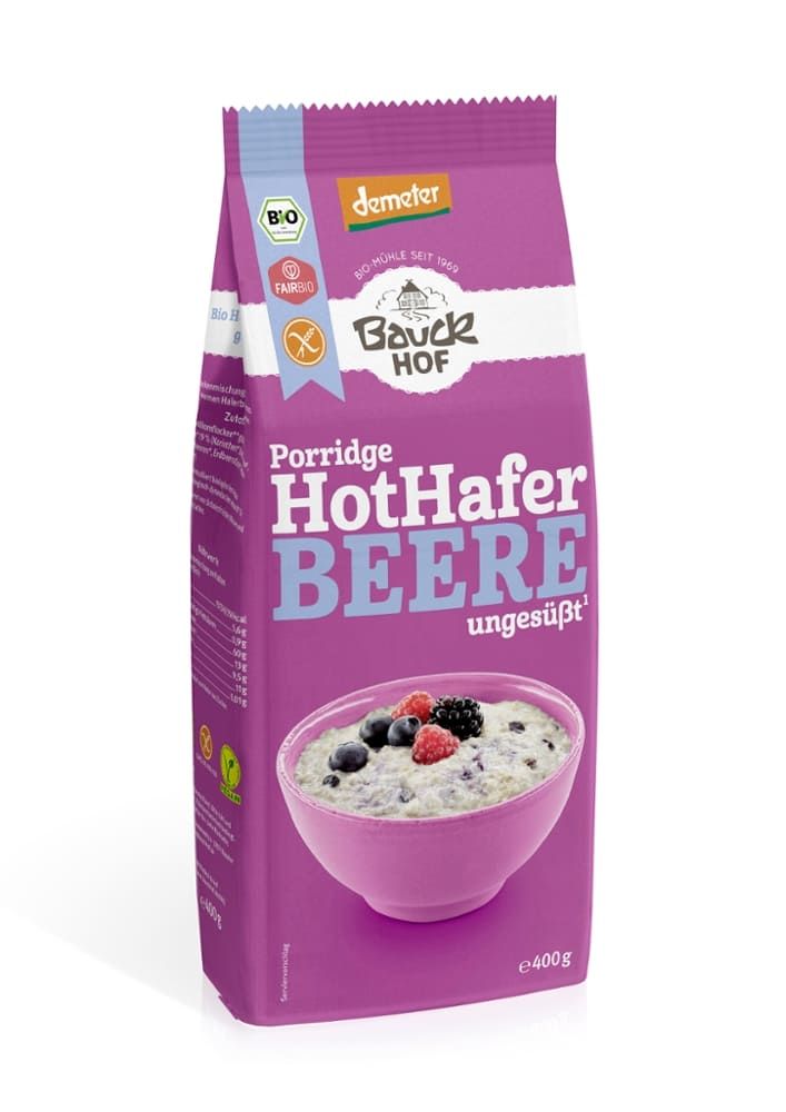 Porridge HotHafer Beere ungesüßt Bauck Mühle