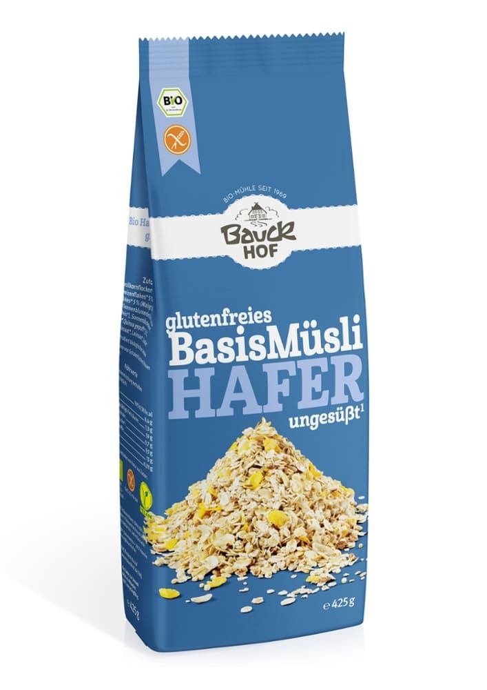 Bauckhof - glutenfreies BasisMüsli Hafer ungesüßt 6 Stück zu 425 g