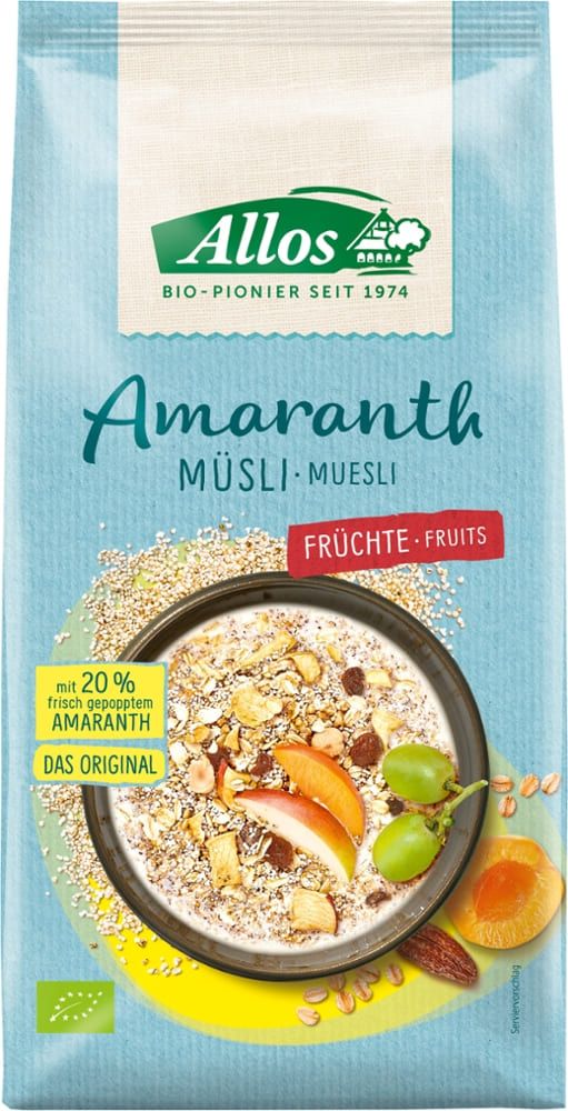 Amaranth Müsli Früchte Allos