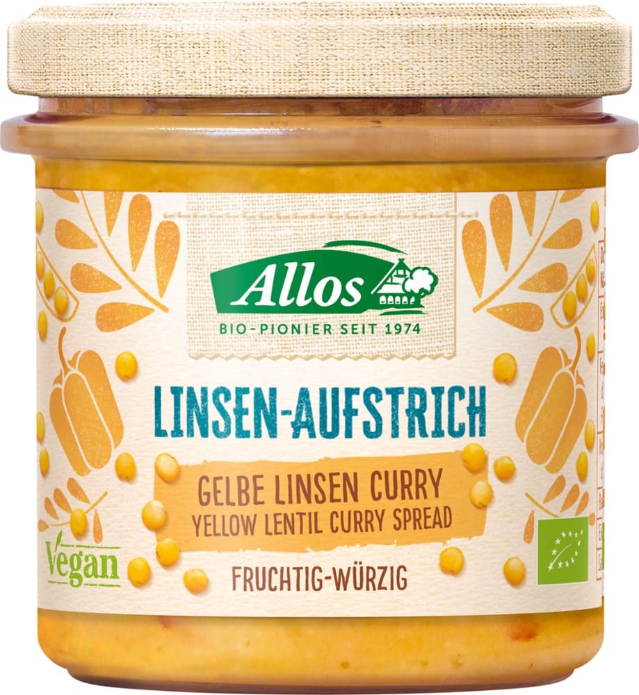 Linsen-Aufstrich Gelbe Linsen Curry Allos