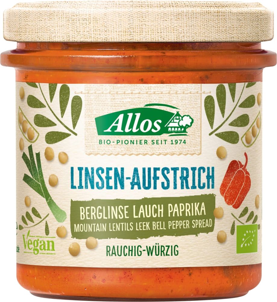 Linsen-Aufstrich Berglinse Lauch Paprika Allos
