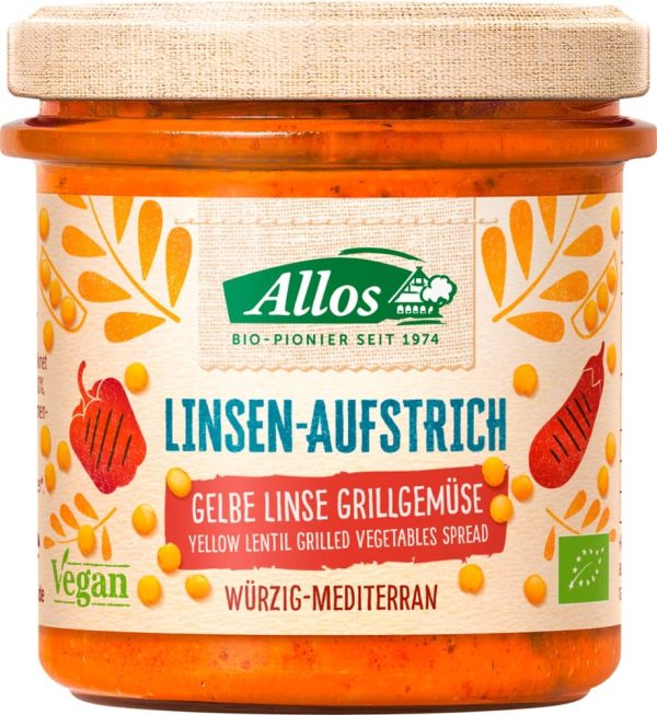 Linsen-Aufstrich Gelbe Linsen Grillgemüse Allos