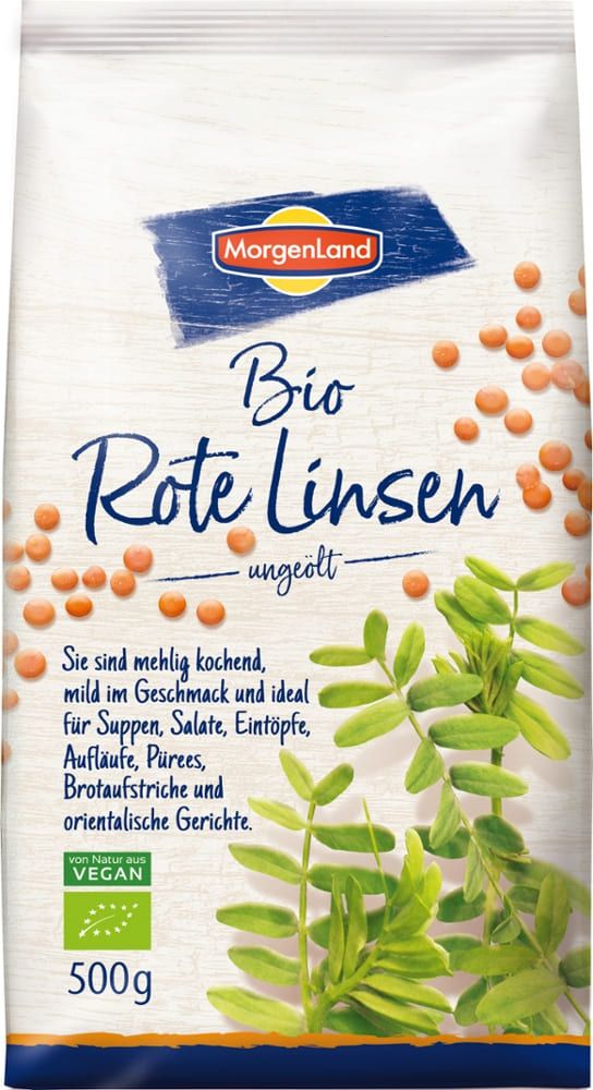 Morgenland - Bio Rote Linsen 6 Stück zu 500 g