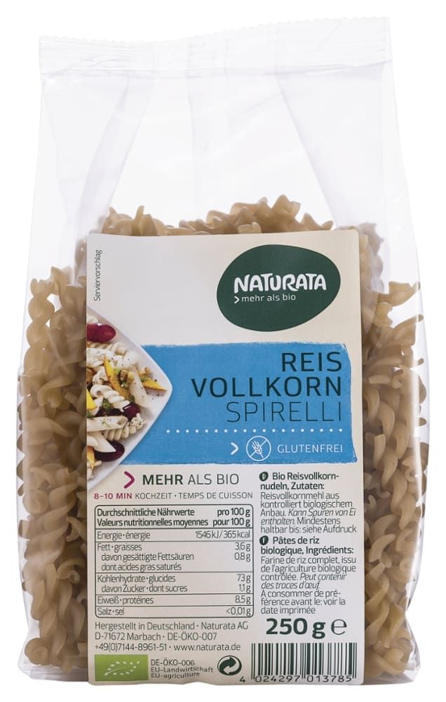 Naturata - Reis Vollkorn Spirelli 12 Stück zu 250 g