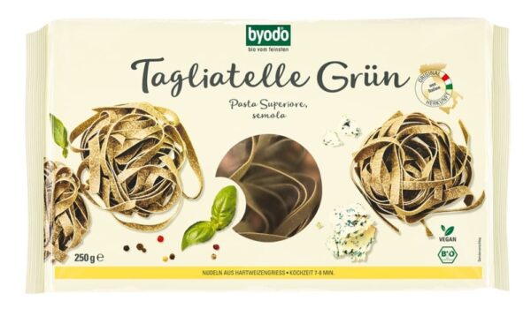 Tagliatelle Grün Nudeln aus Hartweizengriess Byodo