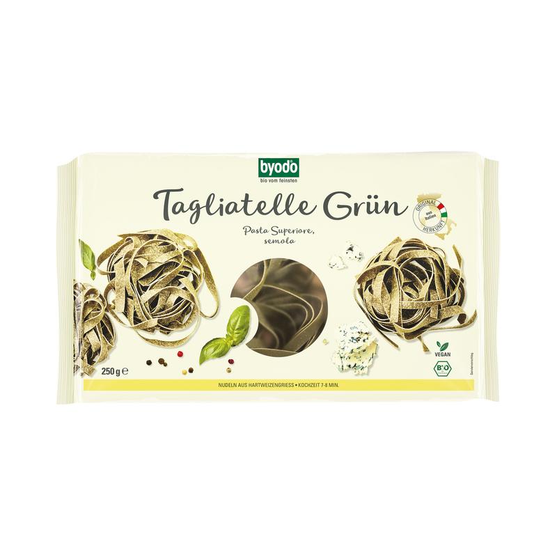 Tagliatelle Grün Nudeln aus Hartweizengriess Byodo