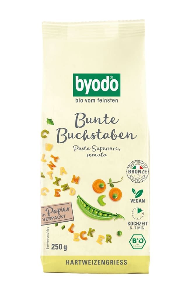 Byodo - Bunte Buchstaben Hartweizengriess