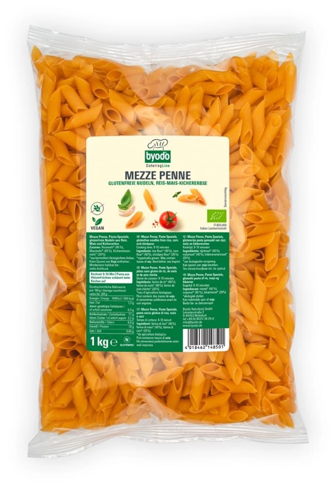 Byodo - Mezze Penne Reis-Mais-Kichererbse 6 Stück zu 1 kg