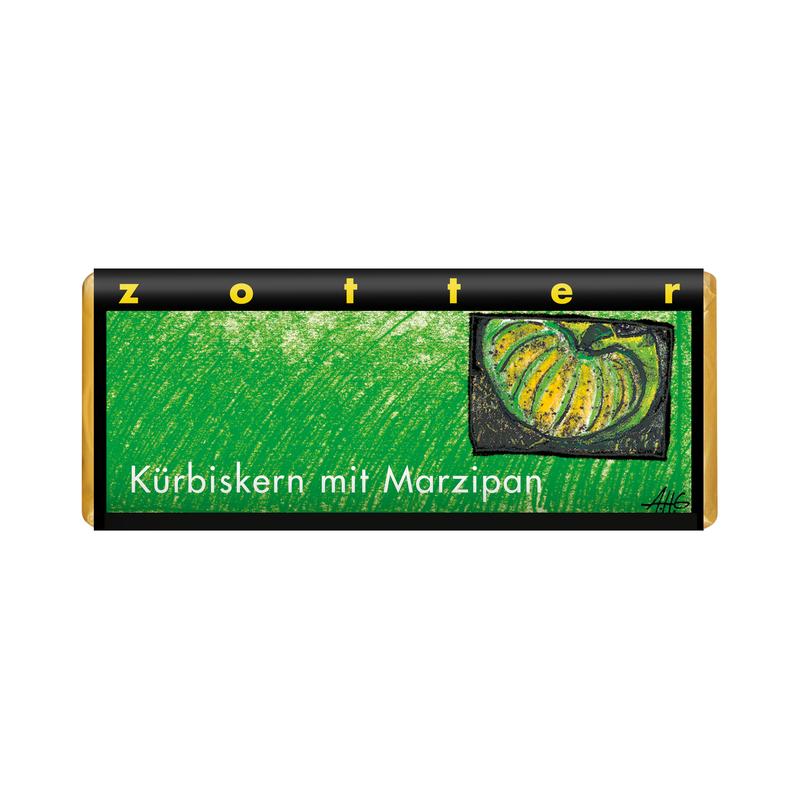 Kürbiskern mit Marzipan Zotter Schokolade