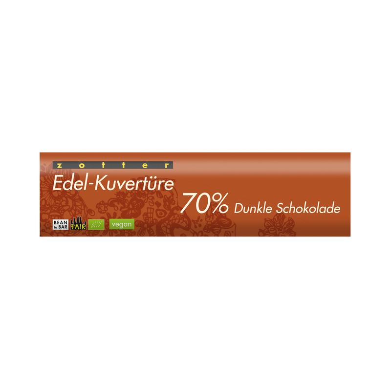Edel-Kuvertüre 70% Dunkle Schokolade Zotter