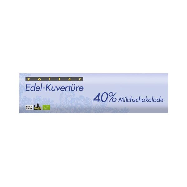 Edel-Kuvertüre 40% Milchschokolade Zotter