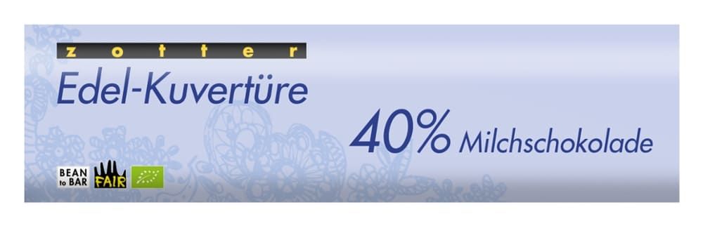Zotter Schokolade - Edel-Kuvertüre 40% Milchschokolade