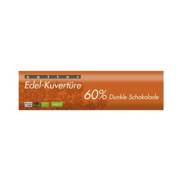 Edel-Kuvertüre 60% Dunkle Schokolade Zotter