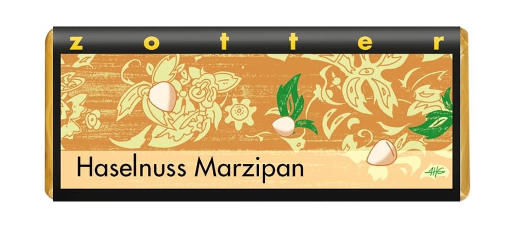 Zotter Schokolade - Haselnuss Marzipan 10 Stück zu 70 g