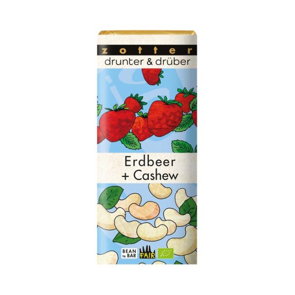 drunter & drüber Erdbeer + Cashew Zotter Schokolade