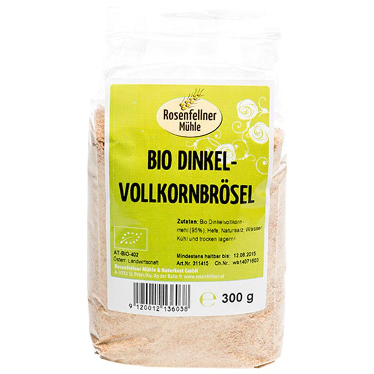 Bio Dinkel Vollkornbrösel Rosenfellner Mühle
