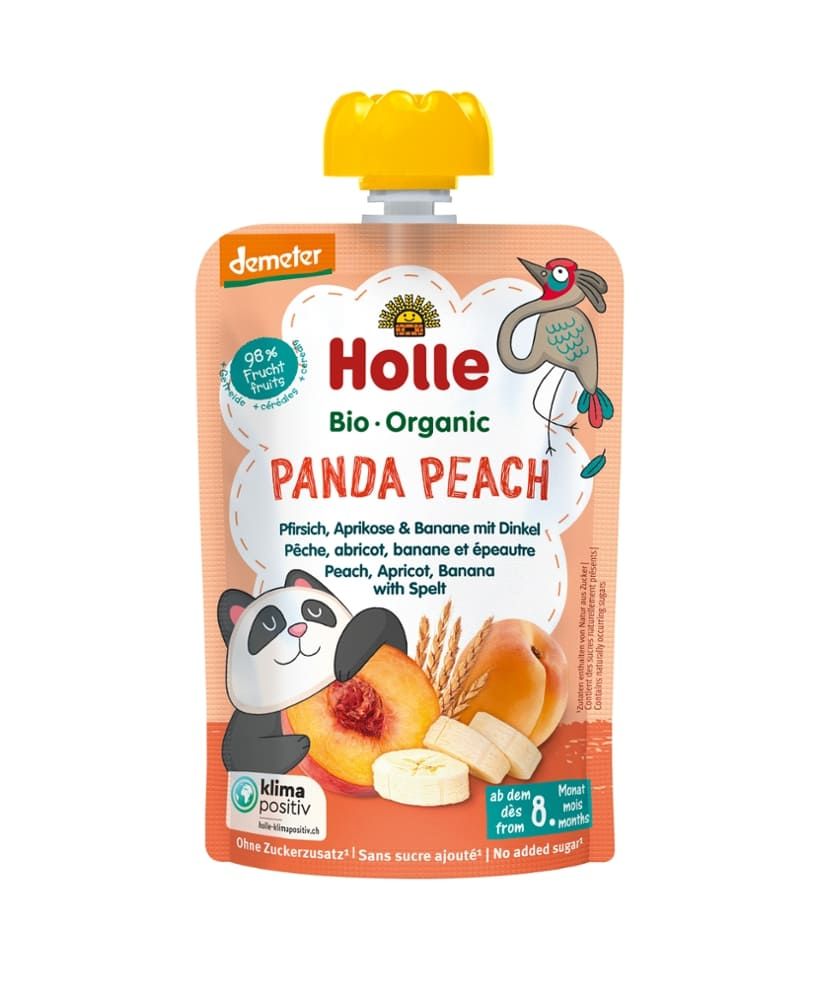 Panda Peach Pfirsich, Aprikose & Banane mit Dinkel Holle