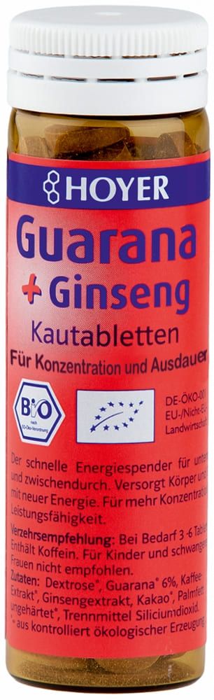 Hoyer - Guarana + Ginseng Kautabletten