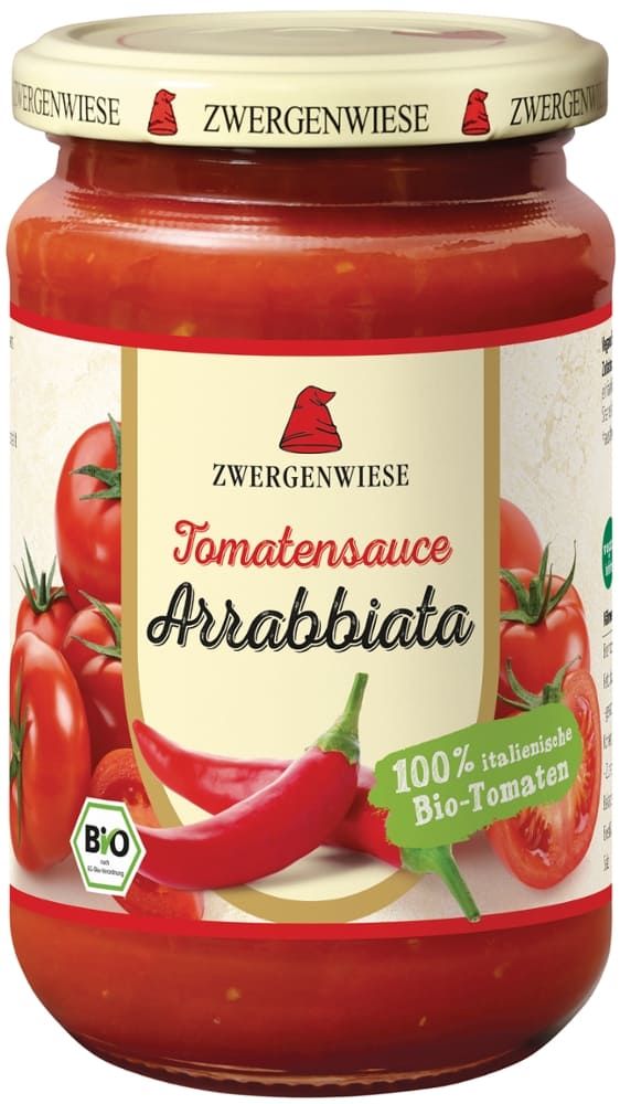 Zwergenwiese - Tomatensauce Arrabbiata 6 Stück zu 340 g