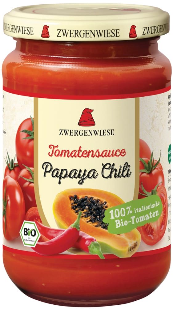 Zwergenwiese - Tomatensauce Papaya Chili 6 Stück zu 350 g