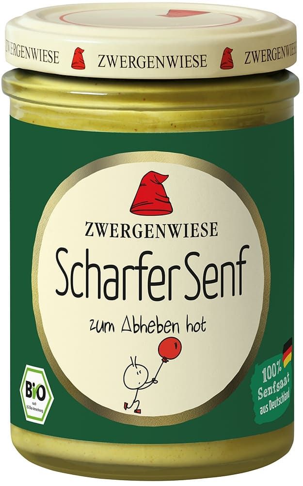 Zwergenwiese - Scharfer Senf 6 Stück zu 160 g