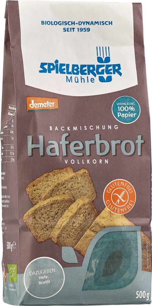 Spielberger - Backmischung Haferbrot Vollkorn 6 Stück zu 500 g