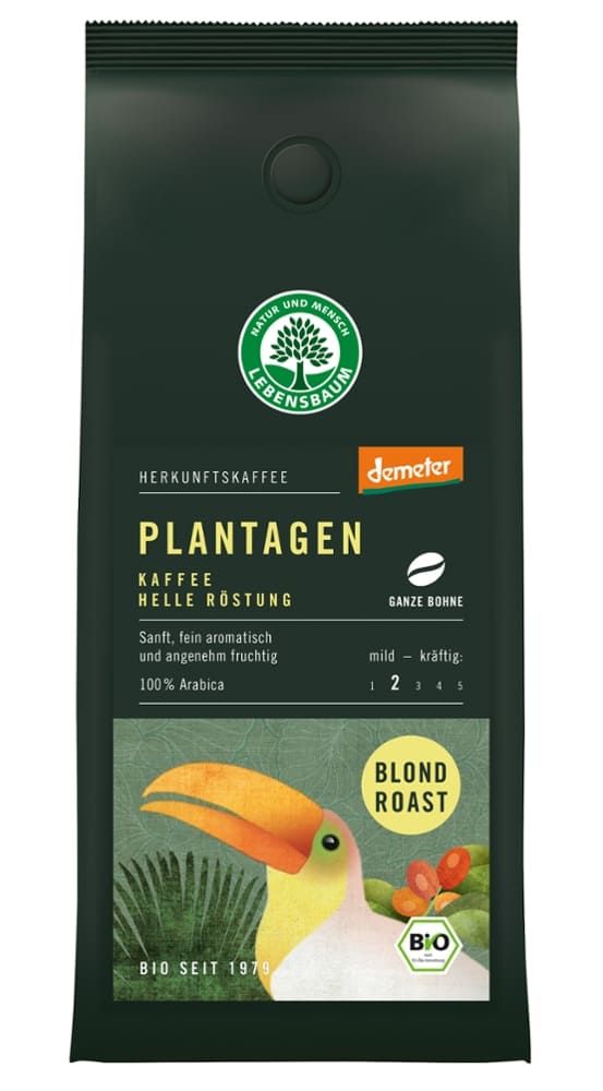 Lebensbaum - Plantagen Kaffee Helle Röstung Ganze Bohne 6 Stück zu 250 g